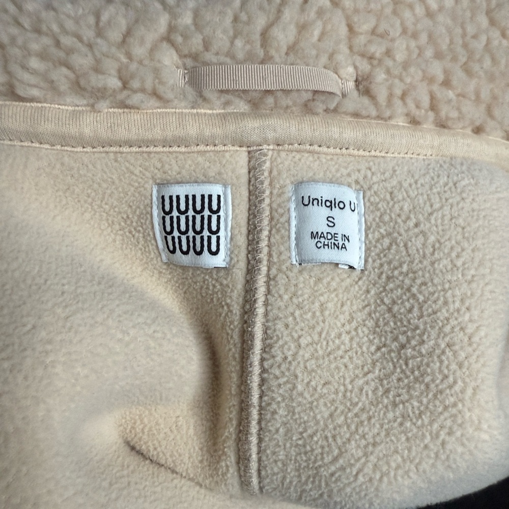 Vintage Rare Lmeaire X Uniqlo Cream Sherpa Fleece Bomber Jacket - Picture 8 of 10